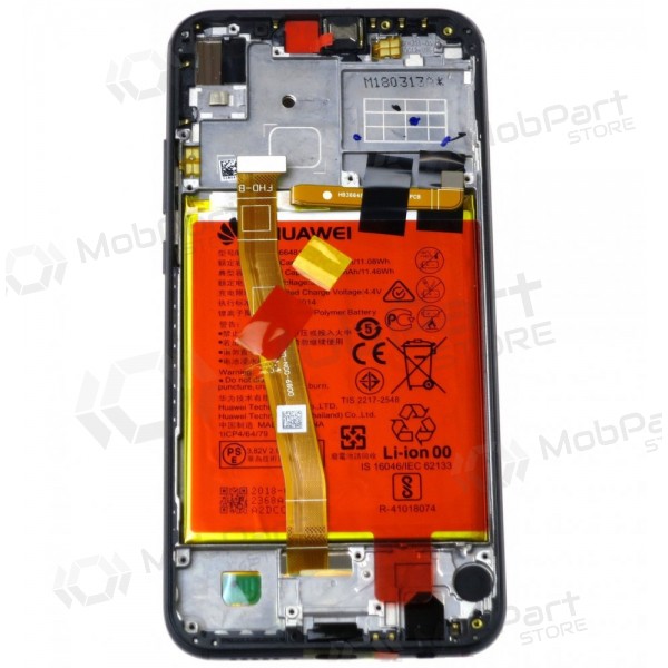 Huawei P20 Lite schermo / display (nero) (con una cornice e batteria) (service pack) (originale)