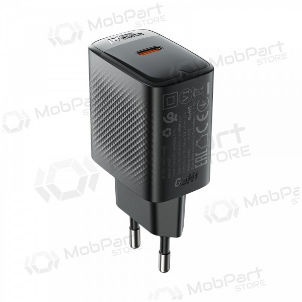 Caricabatterie per telefono Acefast A104 25 W GaN USB-C nero