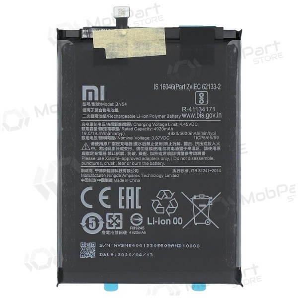 Xiaomi Redmi 9T, Redmi Note 9 batteria, akumuliatorius (BN54) (originale) Xiaomi Redmi 9T, Redmi Note 9 batteria, akumuliatorius (BN54) (originale)