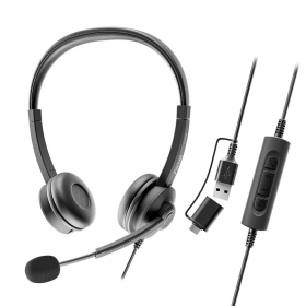 Cuffie USB-C Axtel FLOW UC USB-A e USB-C nere