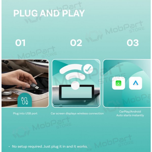 Adattatore wireless CarPlay / Android Auto Ottocast Mini Aura CA530-T nero