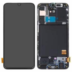 Samsung A405 Galaxy A40 2019 schermo / display (nero) (con una cornice) (service pack) (originale)