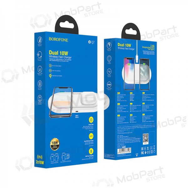 Caricatore senza fili Borofone BQ7 Prominent Dual (10W) (bianca)