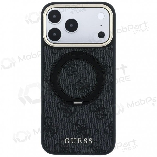 Custodia per Apple iPhone 18 Pro - Guess PU 4G Ring Stand MagSafe (nera)