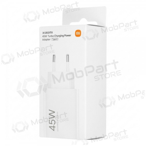Caricabatterie per telefono Xiaomi turbo charging adattatore di alimentazione BHR07SLEU 45 W USB-A PD bianco.