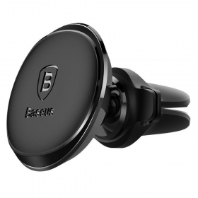 Telefono laikiklis Baseus Magnetic Air Vent With Cable Clip nero SUGX020001