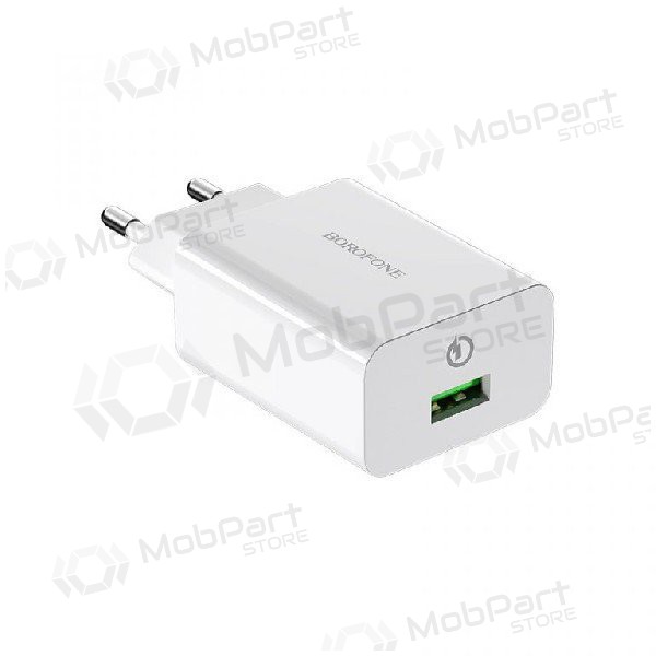 Caricatore BOROFONE BA20A Sharp USB + Type-C cavo (5V 2.1A) (bianca)