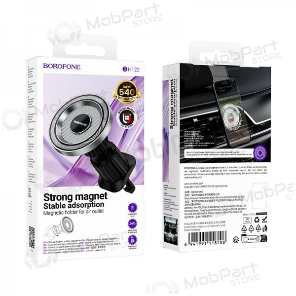 Porta cellulare da auto Borofone BH122 Magsafe (air vent) nero