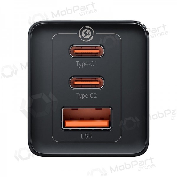 Caricabatterie per telefono Baseus GaN5 Pro 65 W 2xUSB-C + USB-A GaN PD QC nero CCGP120201