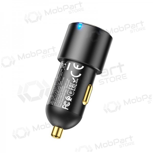 Caricabatterie da auto Hoco NZ6 45 W PD 2x USB-C + USB-A nero