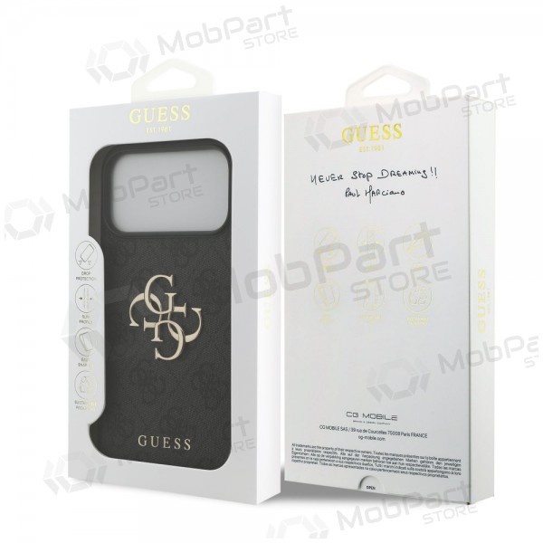 Custodia per Apple iPhone 17 Pro Max - Guess PU 4G Metal Logo (grigio)