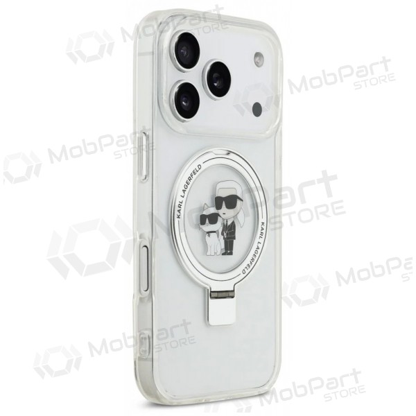 Custodia per Apple iPhone 17 Pro Max - Karl Lagerfeld Ringstand Karl and Choupette MagSafe (trasparente)