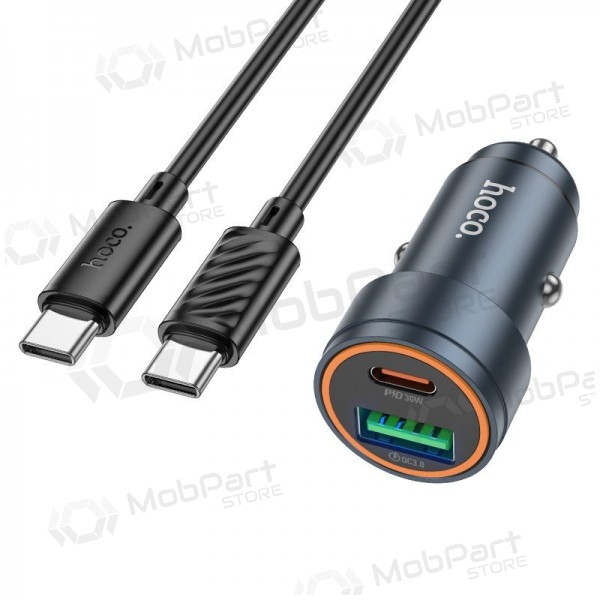 Caricabatterie da auto Hoco Z57A 30 W USB-C + USB-A con cavo USB-C da 1 m