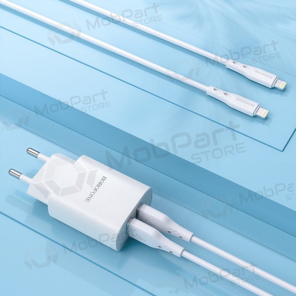 Caricatore Borofone BN2 2xUSB 2.1A + Lightning (bianca)