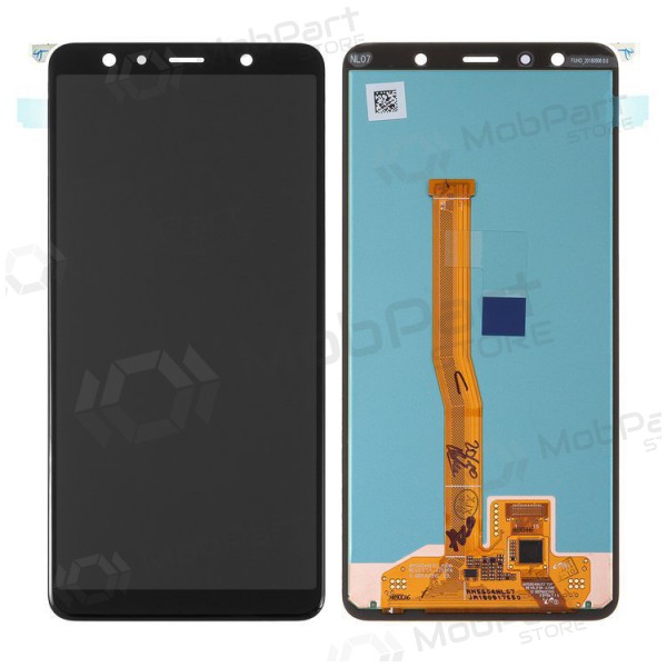 Samsung A750 Galaxy A7 (2018) schermo / display (nero) (service pack) (originale)