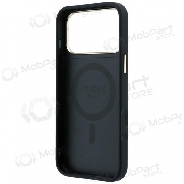 Custodia per Apple iPhone 18 Pro - Guess PU 4G Ring Stand MagSafe (nera)