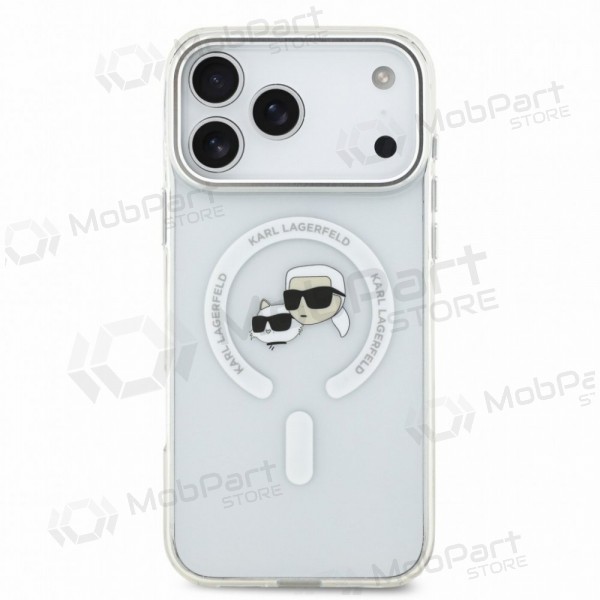 Custodia per Apple iPhone 18 Pro - Karl Lagerfeld IML K&CH Heads Metal Frame MagSafe (trasparente)