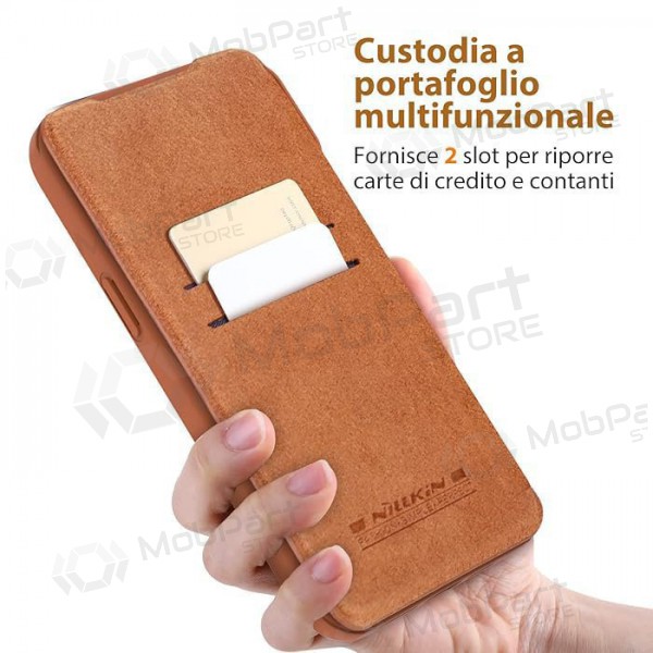 Custodia per Apple iPhone 14 - Nillkin Leather (marrone)