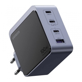 Caricabatterie da rete Ugreen X565 100 W GaN 3x USB-C + USB-A grigio