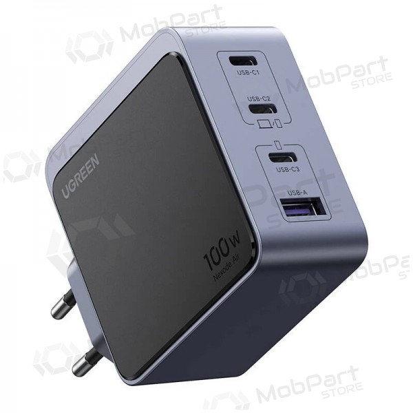 Caricabatterie da rete Ugreen X565 100 W GaN 3x USB-C + USB-A grigio