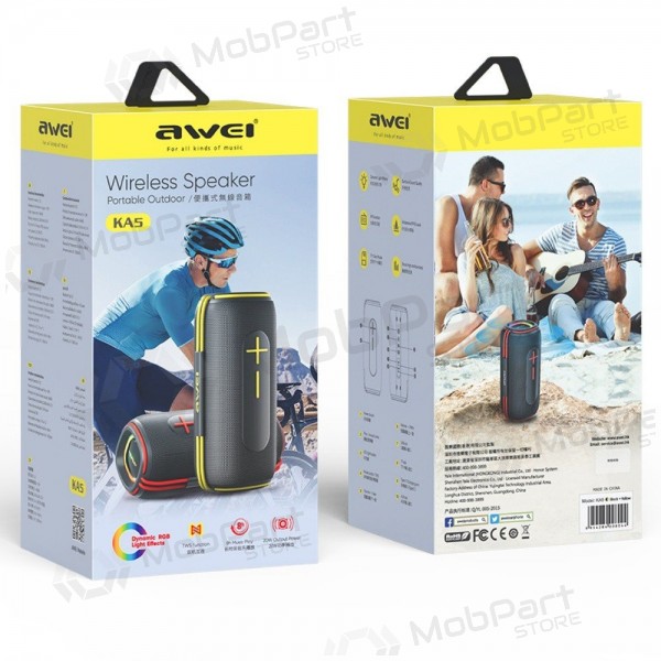 Bluetooth altoparlante portatile Awei KA5 20W nero