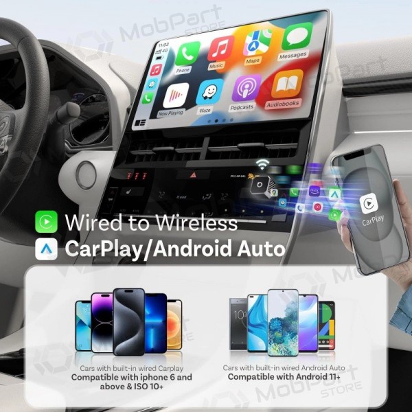 Adattatore wireless CarPlay / Android Auto Ottocast Mini Cube CP88-T3 nero