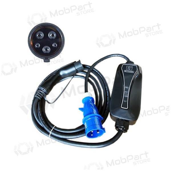 Elektromobilio nešiojamas caricatore Type 1 - CEE, 6-32A, 7.2kW, 1-fazė, 5m