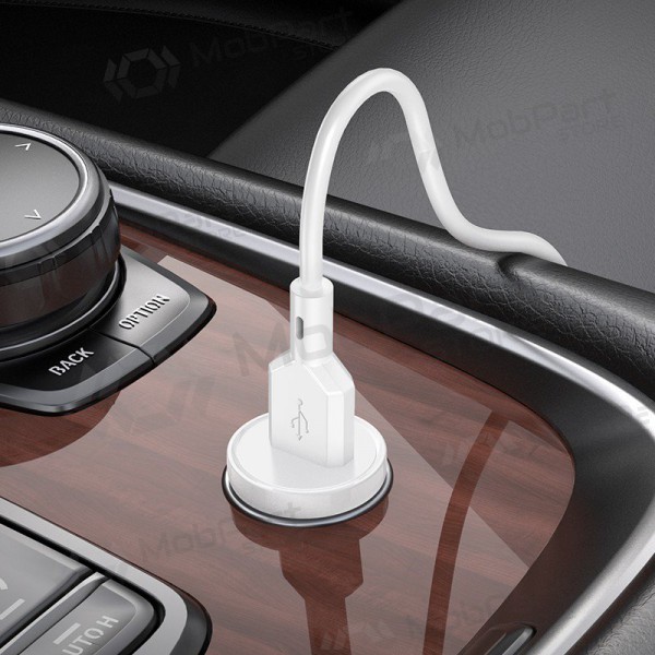 Caricatore automobilinis Borofone BZ18 Quick Charge 3.0 18W + Type-C (bianca)