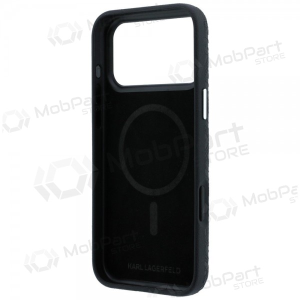 Custodia per Apple iPhone 18 Pro Max - Karl Lagerfeld PU Grained Allover Semi Wrap MagSafe (nera)