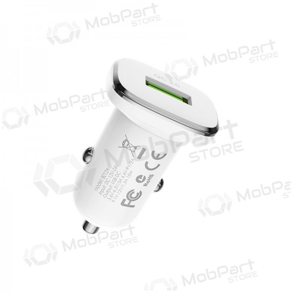 Caricatore automobilinis Borofone BZ12A Quick Charge 3.0 (3.0A) (bianca)