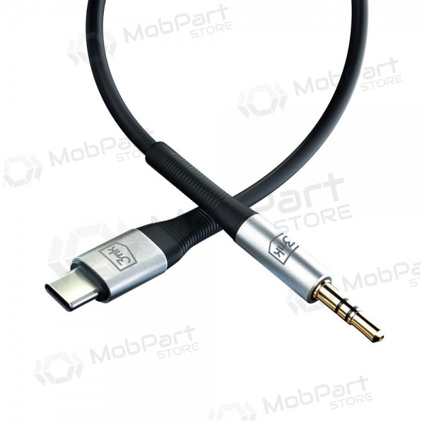 Cavo audio 3mk USB-C a 3.5 mm 1 m nero.
