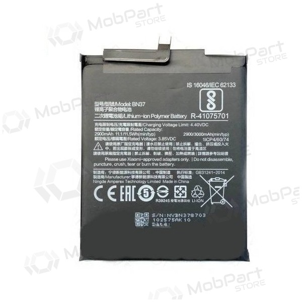 Xiaomi Redmi 6, Redmi 6A batteria, akumuliatorius (BN37) Xiaomi Redmi 6, Redmi 6A batteria, akumuliatorius (BN37)