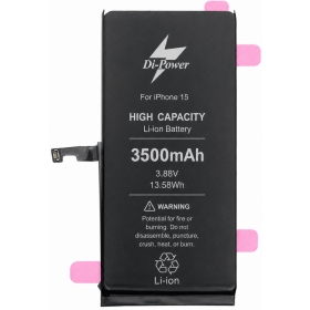 Batteria Apple iPhone 15, accumulatore Di-Power 3500 mAh (capacità aumentata)