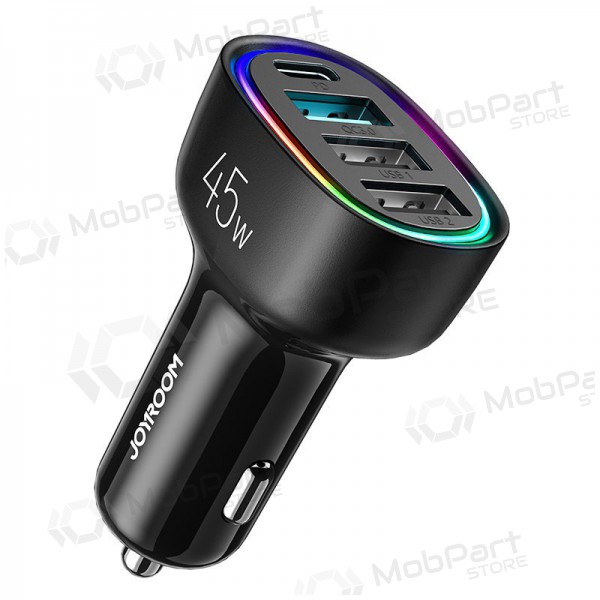 Caricatore automobilinis Joyroom JR-CL09 LED 4xUSB (PD, QC) 45W (nero)