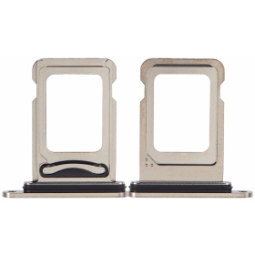 Vassoio Dual SIM per Apple iPhone 15 Pro, 15 Pro Max (Titanio Naturale)