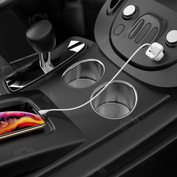 Caricatore automobilinis Borofone BZ12 USB + Lightning (2.4A) (bianca)