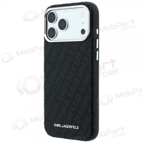 Custodia per Apple iPhone 18 Pro Max - Karl Lagerfeld PU Grained Allover Semi Wrap MagSafe (nera)