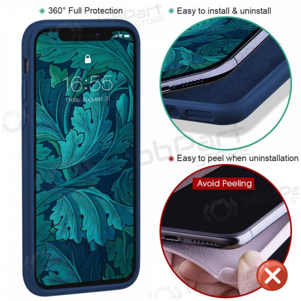 Custodia per Apple iPhone 13 mini - Liquid Silicone - 1.5mm (blu scuro)
