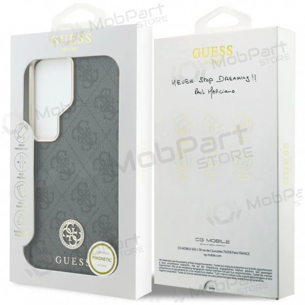 Custodia per Samsung Galaxy S26 Ultra - Guess PU Leather 4G Strass Logo Gold Frame Magnetic (nera)