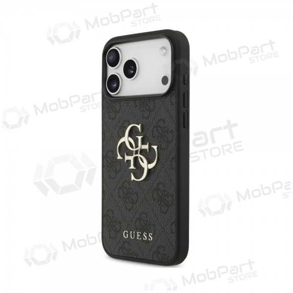 Custodia per Apple iPhone 18 Pro - Guess PU 4G Metal Logo (grigio)