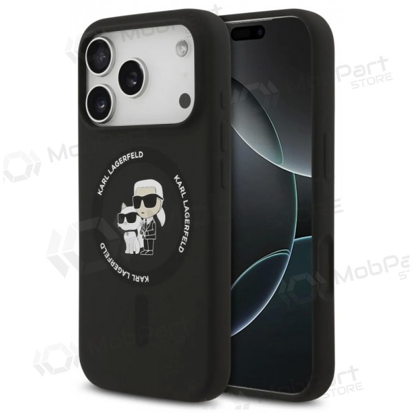 Custodia per Apple iPhone 17 Pro - Karl Lagerfeld Liquid Silicone Karl and Choupette MagSafe (nero)