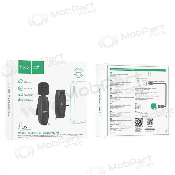 Microfono Hoco L15 Type-C nero