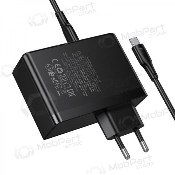 Caricabatterie di rete Hoco N85 100 W 3x USB-C + USB-A con cavo USB-C 2 m nero