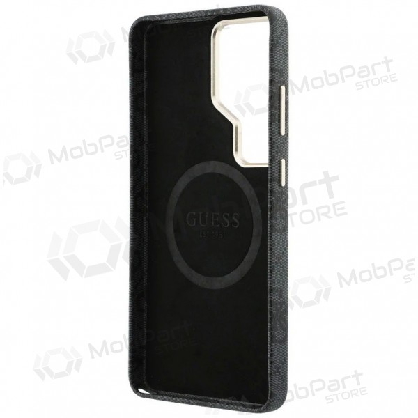 Custodia per Samsung Galaxy S26 Ultra - Guess PU Leather 4G Strass Logo Gold Frame Magnetic (nera)