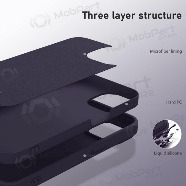 Apple iPhone 15 Pro custodia „Nillkin Silicone“ (tamsiai viola)