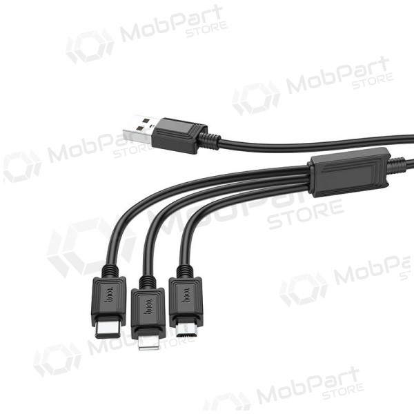 USB cavo Hoco X74 3in1 microUSB-Lightning-Type-C 1.0m (nero)