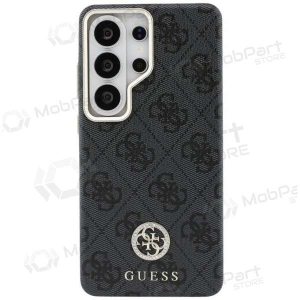 Custodia per Samsung Galaxy S26 Ultra - Guess PU Leather 4G Strass Logo Gold Frame Magnetic (nera)