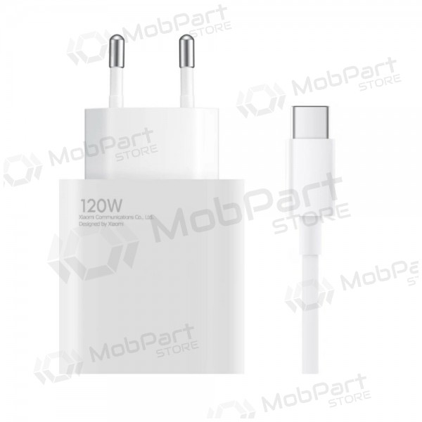 Caricabatterie per telefono Xiaomi HyperCharge Combo BHR9462EU 120 W USB-A QC GaN bianco