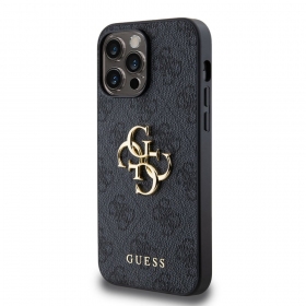 Custodia per Apple iPhone 14 Pro Max - Guess PU 4G Metal Logo (grigio)