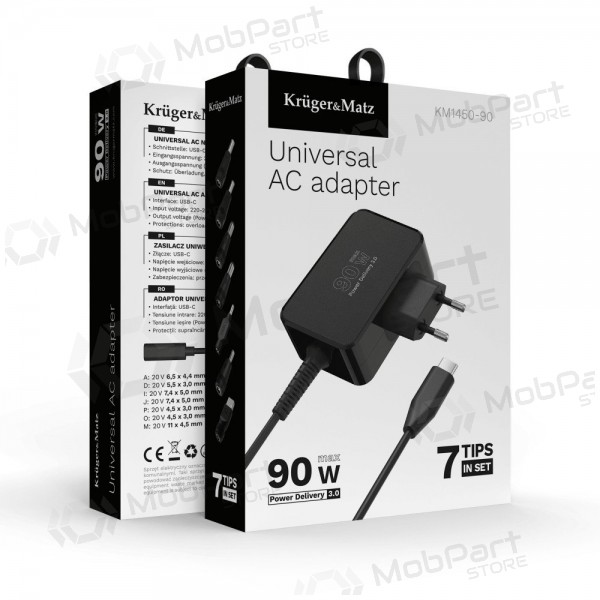Caricabatterie universale per laptop Kruger&Matz 90W nero